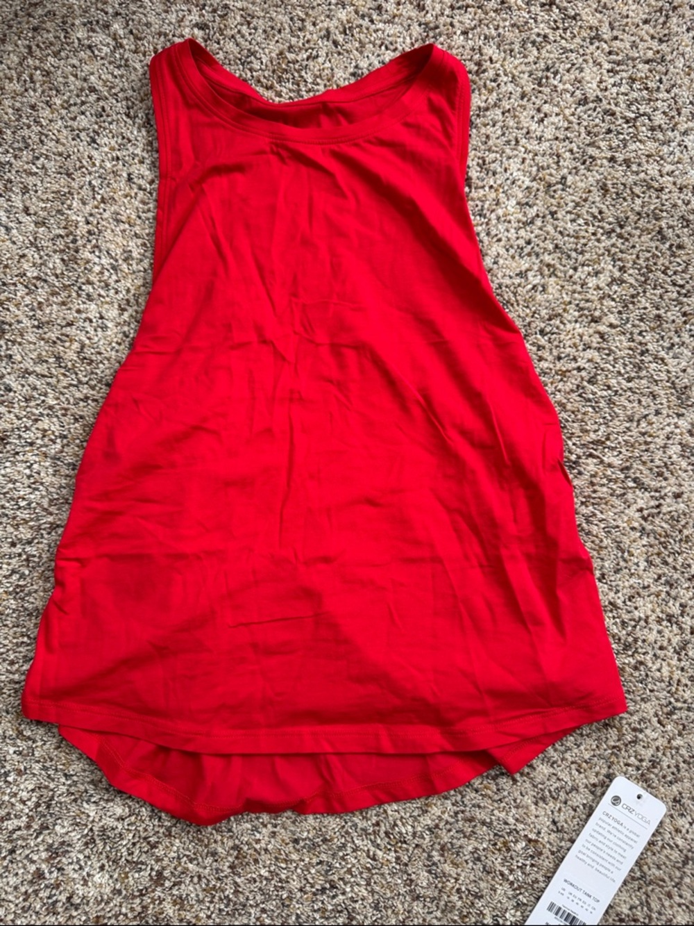NWT CRZ Yoga Pima cotton ruched air racer back tank top